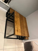 Solid Oak Industrial Style Kitchen Booth Table & Wrap Around Bench Set image 5
