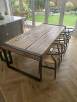 Rustic Solid Oak Wrap Around Dining Table & Bench image 5