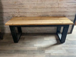 Industrial Steel Rustic Reclaimed Hand Made Bench For Indoor Or Outdoor Use image 3