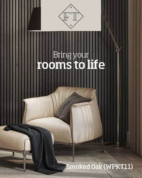 Acoustic Slat Wall Panels Smoked Oak image 6
