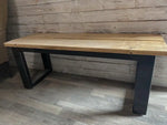 Industrial Steel Rustic Reclaimed Hand Made Bench For Indoor Or Outdoor Use image 0
