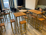 Tall Rustic Bar Table And Stool Set, Gold Steel image 2