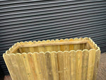 Large Wooden Heavy Duty Tall Garden Patio Planters Curved image 1