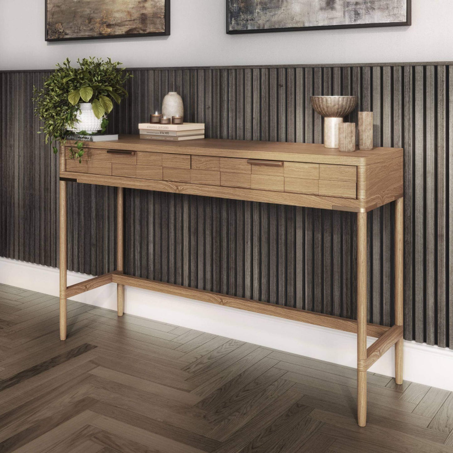 Acoustic Slat Wall Panels Smoked Oak image 1