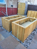 Large Rectangular Wooden Garden Planters image 0