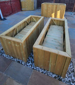 Large Rectangular Wooden Garden Planters image 1