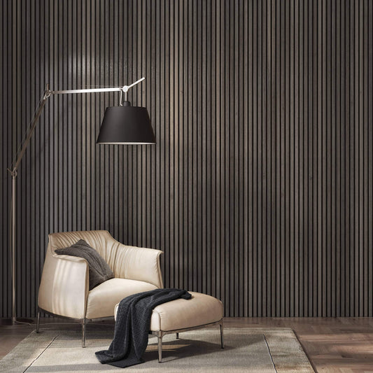 Acoustic Slat Wall Panels Smoked Oak image 0