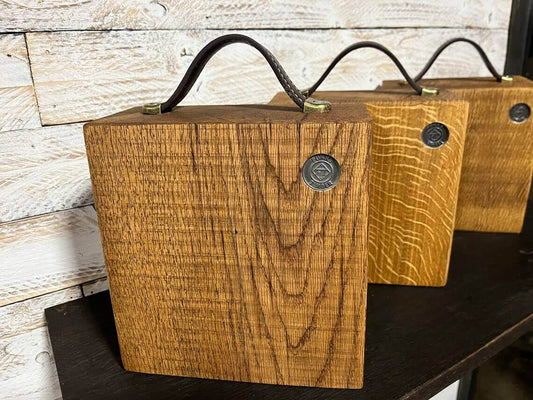 Chunky Heavy Oak Doorstops With Handles image 0