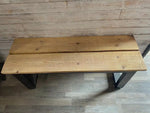 Industrial Steel Rustic Reclaimed Hand Made Bench For Indoor Or Outdoor Use image 1