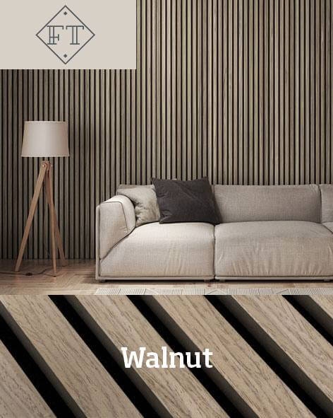 Acoustic Slat Wall Panels Walnut image 2