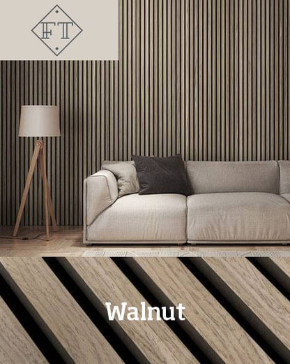 Acoustic Slat Wall Panels Walnut image 2