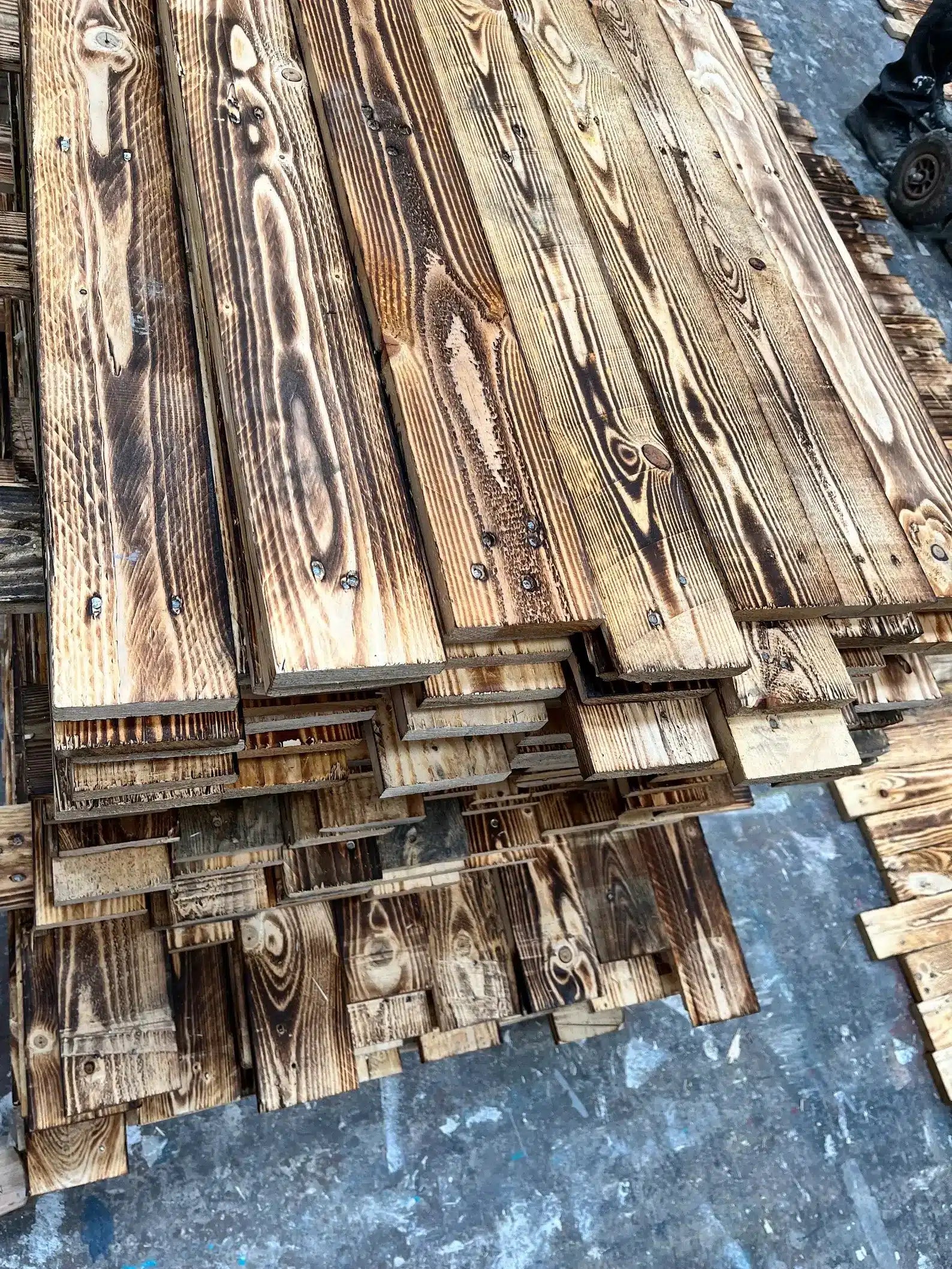Reclaimed Scorched Pallet Wood image 14