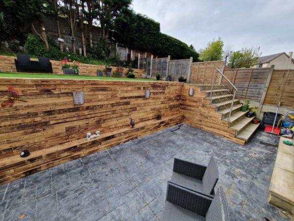 reclaimed scorched pallet wood fencing