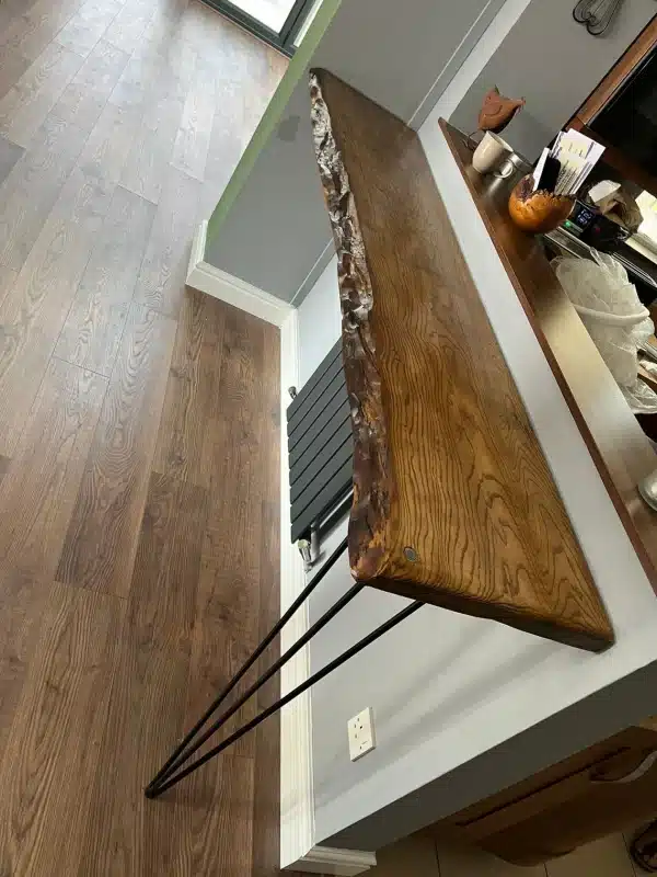 Live Edge Spalted Beech Wooden Rustic Breakfast Bar/Console Table