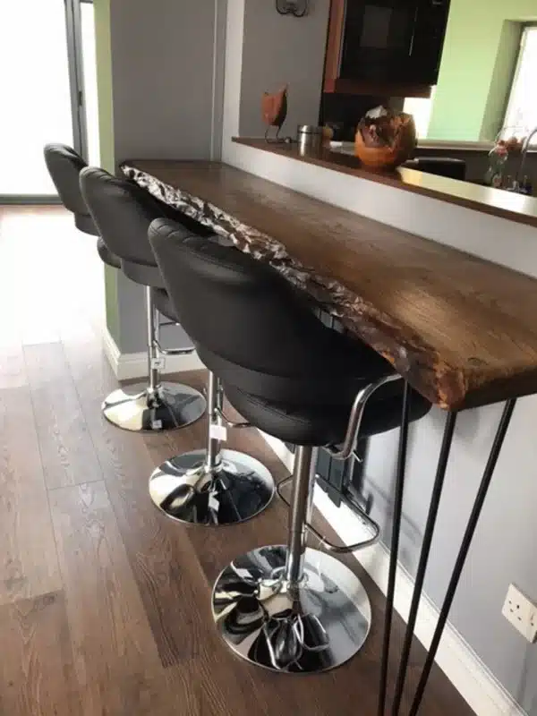 Live Edge Spalted Beech Wooden Rustic Breakfast Bar/Console Table