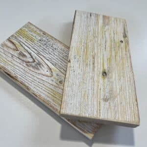 Reclaimed & Recycled White & Mustard Wash Sample