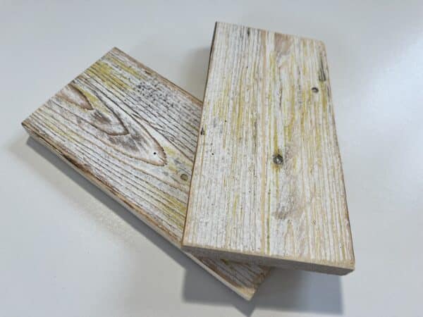 Reclaimed & Recycled White & Mustard Wash Sample