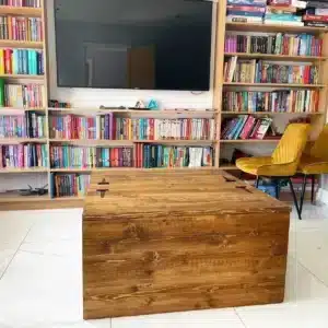 Rustic Handmade Reclaimed Wooden Coffee Table Games Chest